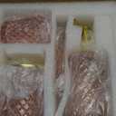 Haturi Pink Bathroom Accessories Set, 4 Pcs Glass Bathroom Accessory Set Complete w/Soap Dispenser, Toothbrush Holder, Qtip Holder, Vanity Tray, Gold Bathroom Set Decor, Gift for Girl Home Apartment