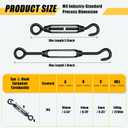 Chumia 16 Pcs M6/5/4 Turnbuckle Hook and Eye 304 Stainless Steel Heavy Duty Turnbuckle for Cables Wire Rope Tension Sun Shade Railing Sail Hardware Hanging DIY String Light Tent(M-Four,Black)