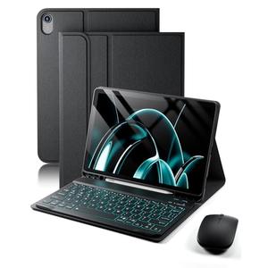 TUNKARMOR for iPad A16 11th / 10th Generation Case with Backlit Keyboard - 7 Color Change for iPad 10th Gen 2022 & 11th Gen 2025 A16 10.9/11 inch Cover - Built-in Pencil Holder with Mouse - Black