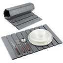 Stone Dish Drying Mat for Kitchen Counter | Diatomaceous Earth Water Absorbing Large Dry Mats 24"×16" Gray