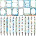 Dispowreath 24 Pcs Otter Sticky Notes with Pens Themed Gifts Self Adhesive Notepad Cute Memo Notes Pads Black Ink Ballpoint Pen for Otter Lover Gifts Office School Students Teacher Supplies