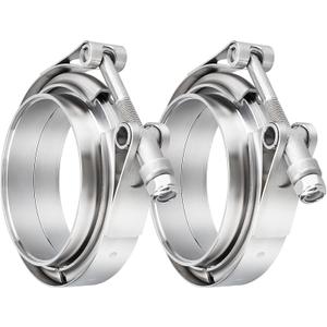 3.0 Inch V Band Clamp Coupling with Flange Male Female Stainless Steel (2Pcs)