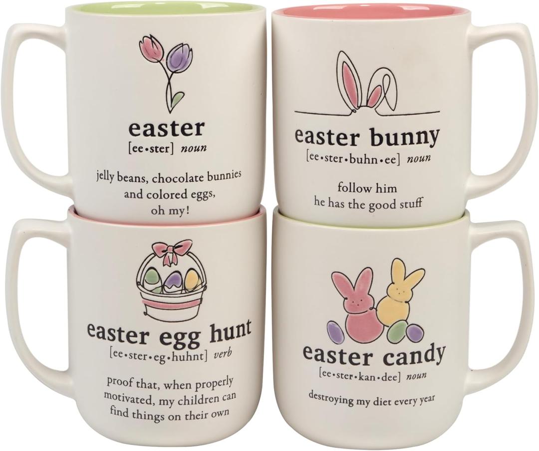 Cerified International Certified International Easter Words 18 oz. Mugs, Set of 3, Multicolor