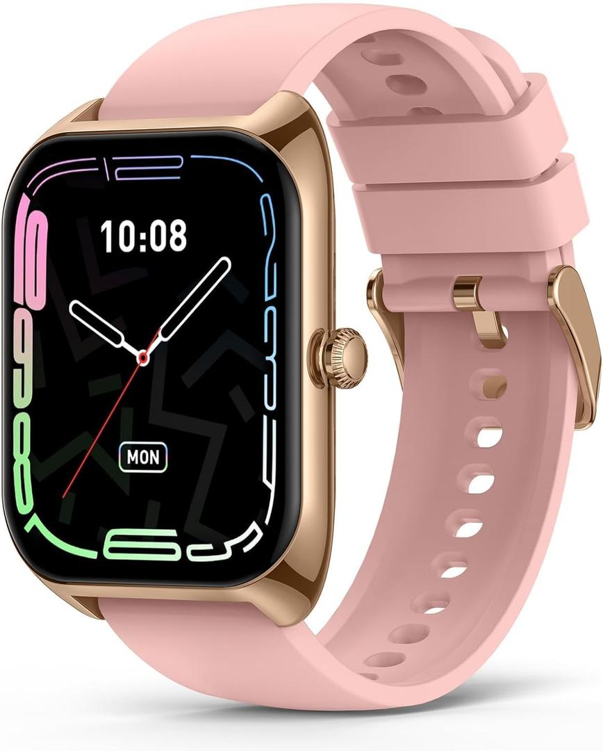 Smart Watch for Women (Answer/Make Call), 2.02" Smartwatches with 110+ Sport Modes, Step Counter, Sleep Monitor, IP68 Waterproof Fitness Watch (Pink)