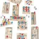 Fun Express Wooden Board Games Set 12 Pack - Classic Travel Games for Kids & Adults | Mini Peg Board Games, Checkers & Tic Tac Toe | Portable Family Game Night Collection for Road Trips & Camping