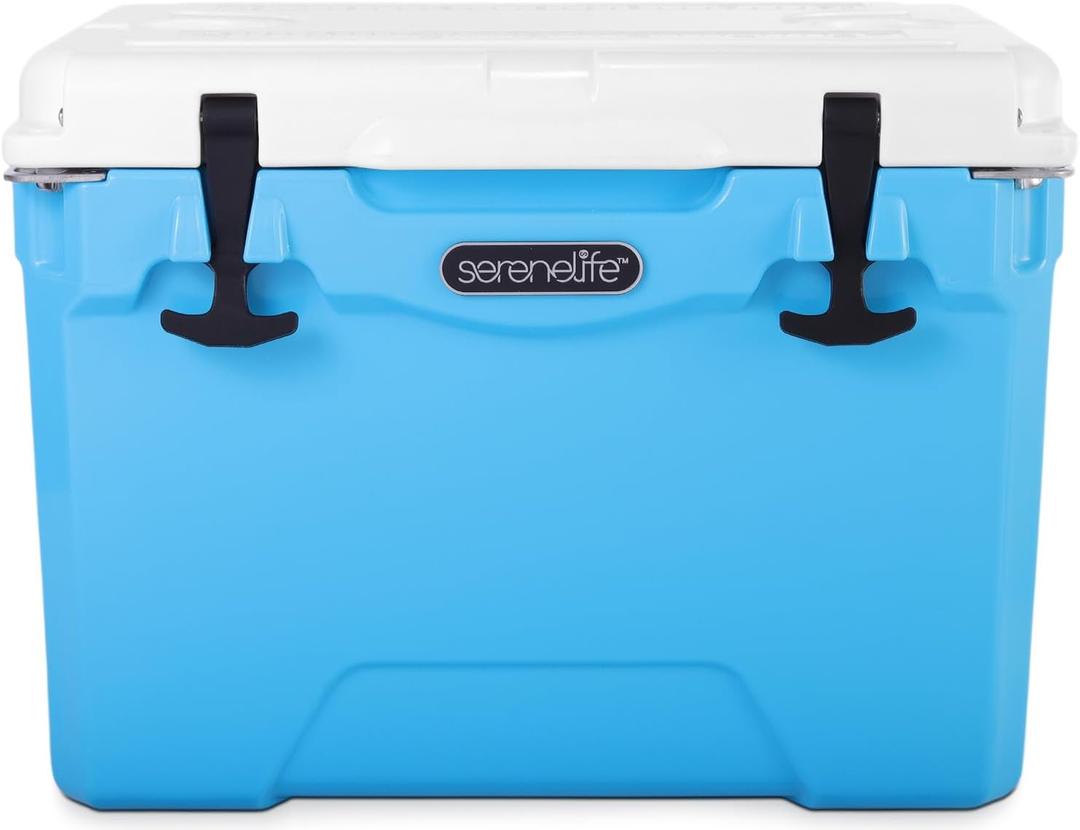 SereneLife Ultra-Tough 25-75 Quart Rotomolded Cooler Box, Holds Upto 64 Cans, Keeps Ice Up to 5 Days, Heavy-Duty Insulated Portable Ice Chest Box, Ideal for Camping, Beach, Picnics, Tailgating, etc