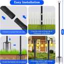 SINLEY 6 Pack String Light Poles,10 Ft Metal Poles with Fork for Outdoor String Lights,Outdoor Light Poles with Fork,Poles/Post/Stand for Outside,Patio,Deck (6 Pack 10FT String Light Pole)