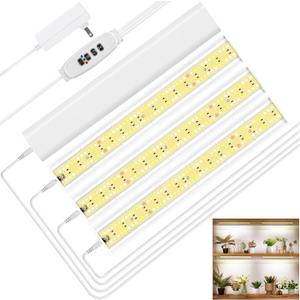 FOXGARDEN Grow Light, Full Spectrum Plant Light Strip for Indoor Plants, 384 LED Bright Grow Lamp with Auto On/Off Timer 4/8/12H, 4 Switch Modes, 10 Dimmable Brightness, 4 Packs (Four Heads)