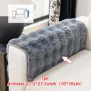 Faux Fur Sofa Cover, Rabbit Plush Couch Cover, Non-Slip Couch Covers Washable, Cosy Plush Sofa Slipcover, Furniture Protector for Armrest and Backrest(1pc/ Dark Grey /28"x28")