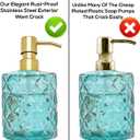 Gold Soap Dispenser Pump Replacement - 304 Stainless Steel Hand Liquid Soap and Lotion Dispenser Pumps Replacement for Regular Mouth Bottles, Standard 28/400 Neck Size,2 Pack