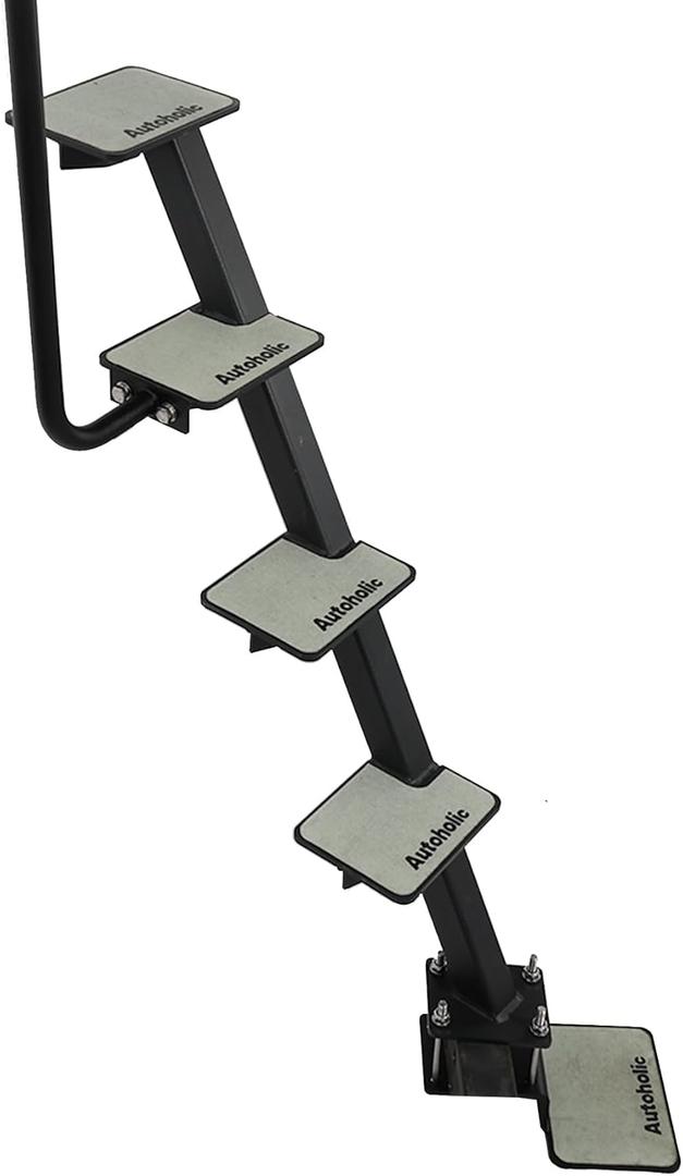 Autoholic Boat Trailer Step 5 Step with Handle Non-Slip Step Fit for Trailer Tongue Safer Easier for People of All Ages Board Boat Trailer Stability Reduce Slip Glow in Dark Climbing Assist