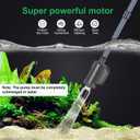 Electric Aquarium Vacuum Gravel Cleaner, 36W Electric Fish Tank Cleaning Tools with Strong Suction for Automatic Water Change Algae Filter Water Circulation Wash Sand 580GPH (Black) (Black)