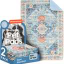 Washable Pee Pads for Dogs 2 Pack Reusable Puppy Training Pads 36"x36" Super Absorbent Waterproof Dog Training Pads, Non-Slip Potty Pads Whelping Pads Litter Mat Pet Supplies - Blue/Mix