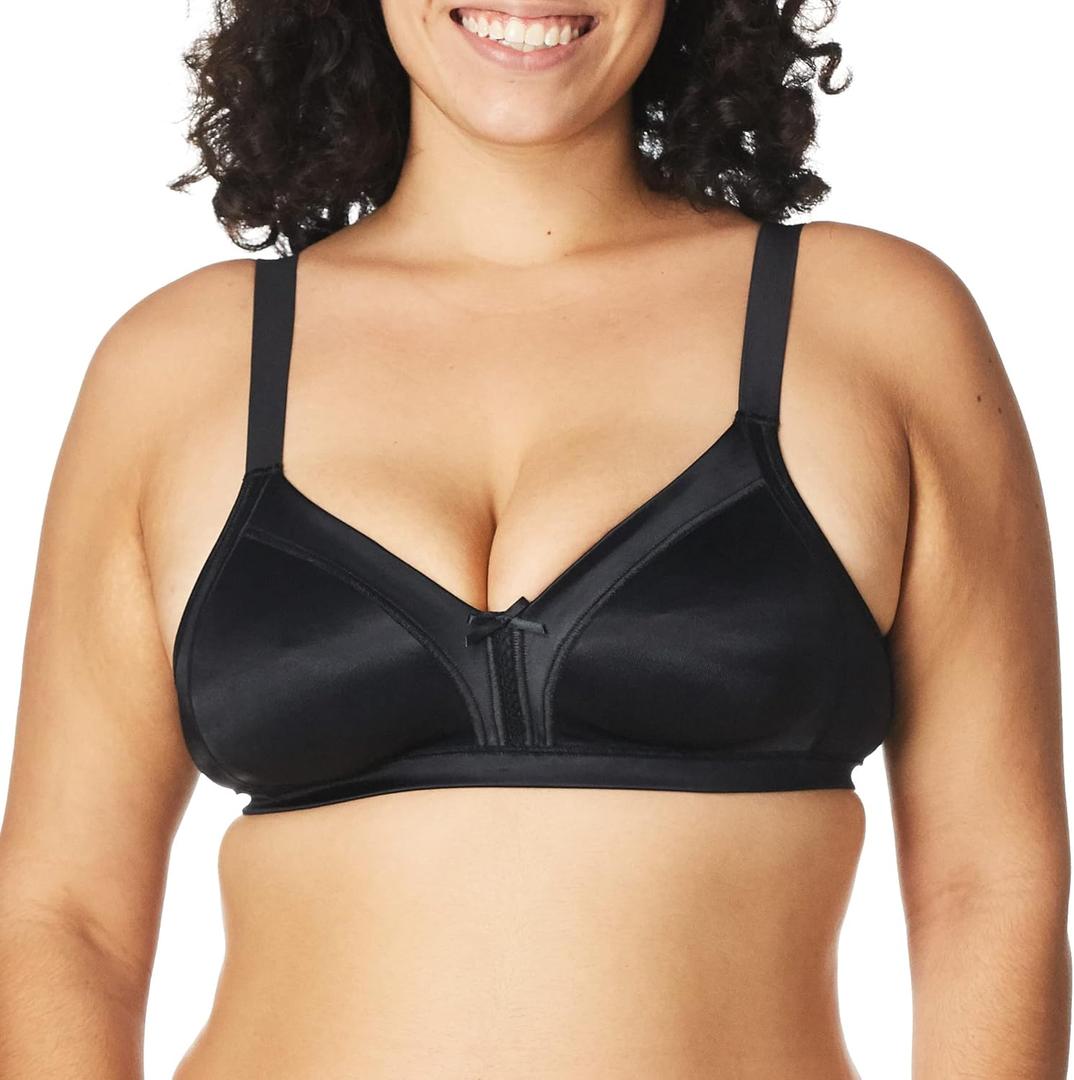 Bali Women's Double Support Wireless Soft Touch with Cool Comfort Bra DF0044 (36B, Black)