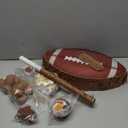 Football Pinata with Stick Blindfold Confetti and Hanging Loop Sports Themed Party Football Pinata for Kids Football Birthday Party Supplies, 16 x 10 Inches