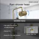 Homevacious Antique Brass Outdoor Shower Kit Exposed Shower 8 Inch High Pressure Rain Shower Head with Hand Spray Bathroom Shower Faucet System Double Knobs Cross Handle 3-function Design