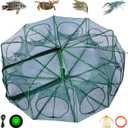 The Magic Foldable Fishing Trap, Folding Fishing Net2024 Upgrade Auto-Foldable Strengthened Fishing Trap Net, Minnow Traps for Bait FishFish TrapsCrawfish TrapMinnow Trap (10Holes)
