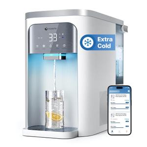NOVETE Smart Reverse Osmosis Water Filter Countertop, UV 8-Stage RO Water Filtration System with APP Control, Cold Water Down to 32, NSF/ANSI 42/58 Certified, 4:1 Pure to Drain, No Plumbing, CRF0A-Qi