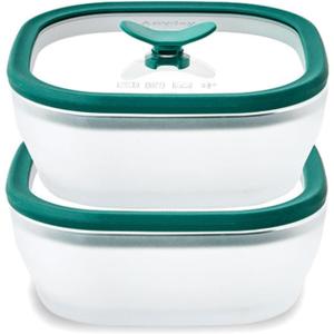 Anyday 2 Pack 2.5 Cup Microwavable Glass Lunch Containers With Glass Lids, Microwave Safe Lunch Bowls with Lids for Work, Food Storage, Bento Box Meal Prep Container