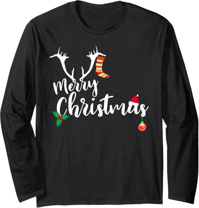 Merry Christmas Long Sleeve Shirt, XL