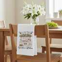 Rustic Rose Floral Grandma Kitchen Towels, Grandma Grandmother Birthday Gifts from Grandkids, Vintage Cottagecore Grandmother Decorative Dish Tea Hand Towels for Kitchen, 16x24 Inch