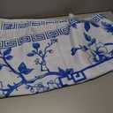 Oudain Chinoiserie Mahjong Tablecloth Florals Card Table Cloth 55x 55 Inch Square Tablecloth Game Table Cover with Game Rules for Mahjong Beginners, Card, Board Tile Games(Blue and White)