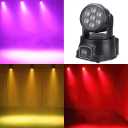 Moving Head Light RGBW Stage Lighting DJ Lights 7 x 10W LED Beam Spotlight 9/14 CH Wash Light with DMX and Sound Activated for Party Church Wedding Bar Christmas Halloween Disco