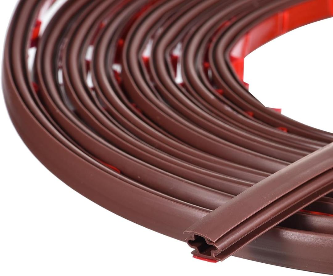 uxcell Weather Stripping Door Seal Strip, 3 Meters x 10mm x 6mm Self Adhesive Rubber Seal Strip for 4-5mm Gap, for Window and Door Soundproofing and Door Frame Gap Blocker (Brown)