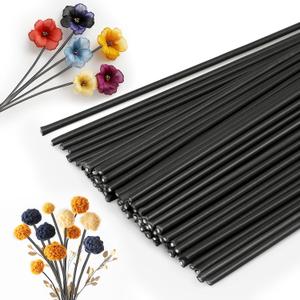 60 Pack Flower Stems, Floral Wire Stems, 2 Gauge Brown Floral Stem Wire for Paper Wrapped Wreath Making Supplies