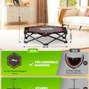 42" Foldable Mini Trampoline- 450lb Capacity Fitness Rebounder w/3-Level Adjustable T-Bar, Adults Workout Trampoline, Non-Slip Pad | Foldable Design for Home/Gym