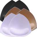 Nimiah Bra Pads Inserts 3 Pairs, Sewn Edge Removable Boob Replacement Padding for Swimsuit Sport Fits DE Cups (Beige-black-white)