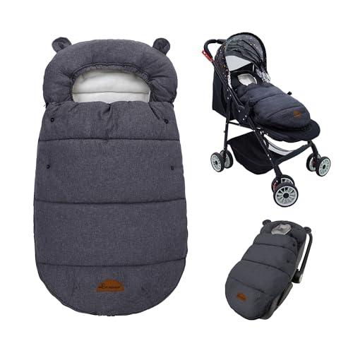 Universal Footmuff for Stroller, Baby Bunting Bags, Winter Windproof Warm Pram Footmuffs, Water Resistant Sleeping Bag with Hood for Strollers, Pushchairs, Prams, Car Seat, 30"*17.5"