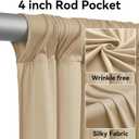8 Panels 5x20ft Beige Ceiling Drapes for Wedding Parties, Wrinkle Free Thick Polyester 20ft Extra Long Wedding Draping Beige Ceiling Curtains Arch Drapery for Birthday Party Canopy Tent Decor, 60"W x 240"L