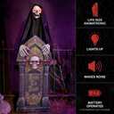 Haunted Hill Farm 4-Ft. Reaper with Tombstone Halloween Animatronic