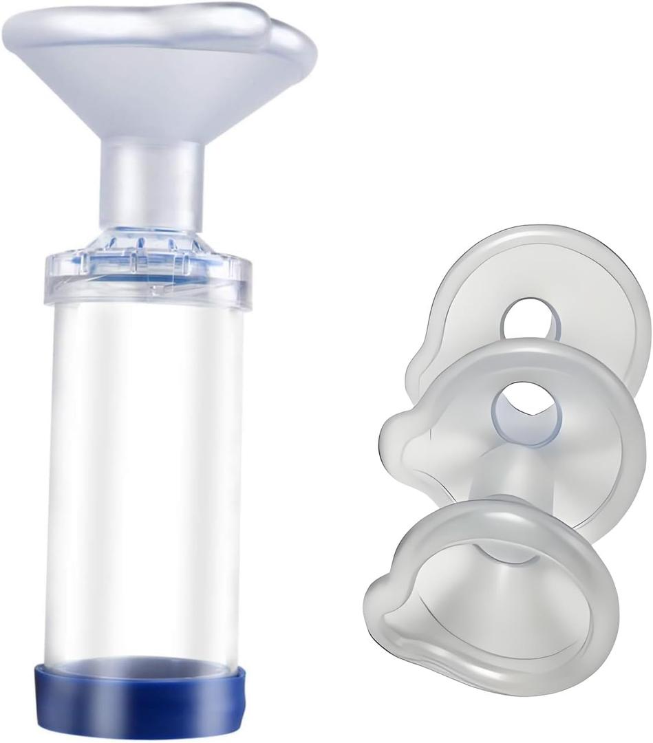 Handheld Inhaler Spacer for Baby and Adult, Cat and Pet - Comfortable Soft Silicone Mask with S M L Different Size, Portable Design for Home and Travel