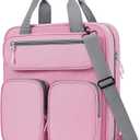 3 Ring 3 Inch Zipper Binder, 700 Sheets Large Capacity Waterproof School Binder, D-Ring Zip Up Binder Bag with Shoulder Strap, Compatible with 15.6-Inch Laptop (Pink)