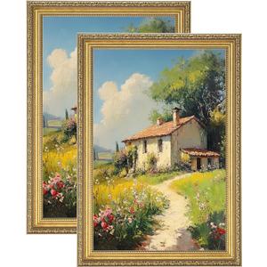 eletecpro 12x18 Picture Frames Set of 2 with Clear Acrylic Cover, Gold