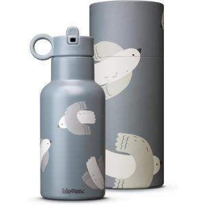 Blooom Insulated Stainless Steel Kids Water Bottle With Straw Lid | Durable, Leakproof, Cupholder Friendly | Kids Tumbler for School, Travel and Outdoors | Modern Design (Birds, 12 oz)