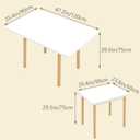 47" Wooden Foldable Kitchen Table Dining Table Rotating Table 4-6 People