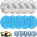 5 Set Cat Water Fountain Filter Replacement for Round 2L/ 67oz Stainless Steel Cat Fountain, ZEKIRY Pet Fountain Filter, Triple Filtration Replacement Filters(5 Filter, 5 Sponge, 5 8D Sponge)