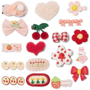 Hair Clips for Girls Set of 18 No Slip Assorted Barrettes for Kids Bows Pink Red Cute Hair Accessories for Little Girls Teens Toddlers Child Kids Gifts