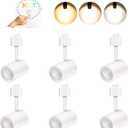 CLOUDY BAY LED Track Lighting Heads,3000K/4000K/5000K Selectable,Dimmable 8W,CRI90+ True Color Rendering Adjustable Tilt Angle Track Light,White,Halo Type,Pack of 6