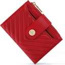 Sunpour Small Womens Wallet,Slim Bifold Leather Wallet for Women RFID Card Holder Ladies Compact Pocket Wallet Small Wallet for Crossbody Bag(Red)