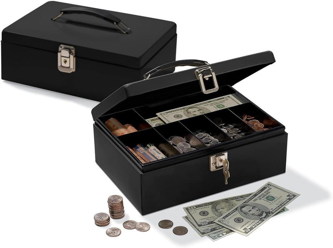 Office Depot Brand Cash Box With Locking Hatch, 3 7/8"H x 11"W x 7 5/8"D