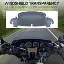 7" Smoke Motorcycle Wave Windshield Windscreen Wind Splitter Compatible For 2014-2023 Harley Davidson Touring Street Glide Electra Glide Ultra Limited Tri Glide Flht Flhx Flhtk Flhtc Flhtcu