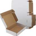 RLAVBL 9x6x2 Shipping Boxes Set of 50, White Small Corrugated Cardboard Box, Mailer Box