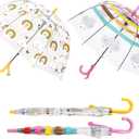 RONIARE 2 Pack Kids Clear Umbrellas for Rain Dome Bubble Umbrella Windproof for Toddler Boys Girls