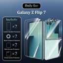 For Samsung Galaxy Z Flip 7 Screen Protector, 2 Inside Flexible Film& 2 Front Tempered Glass& 2 TPU Back Protector& 2 Metal Camera Lens Protector, Full Protector Anti-Scratch, Easy to Install