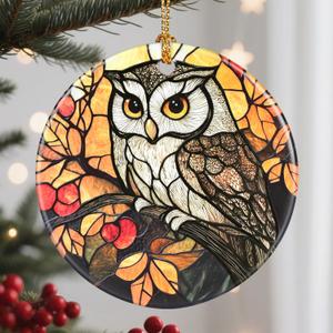 4 x Christmas Ornaments, Owl Ornament, Christmas Tree Ornaments, Xmas Decorations, Holiday Decorations, Gifts for Owl Lovers, Holiday Party Gifts, and Xmas Gift Ideas