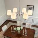 6-Light Brushed Nickel Chandeliers for Dining Room Light Fixtures, 27.5Inches